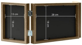 világosbarna háromszárnyas fényképkeret 28x18 cm + 2x(13x18 cm)