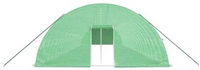 zöld acélvázas melegház 132 m² 22 x 6 x 2,85 m