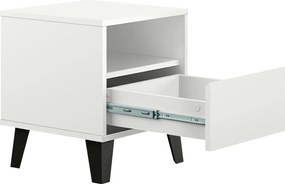 Éjjeliszekrény, fehér, BOGAN NEW 1S