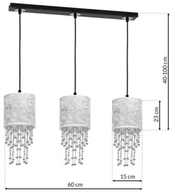 Csillár zsinóron ALMERIA 3xE27/60W/230V