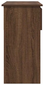 barna tölgyszínű konzolasztal fiókokkal 85,5x38,5x74,5 cm
