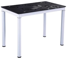 Damar étkezőasztal 100 x 60 cm, fekete / fehér
