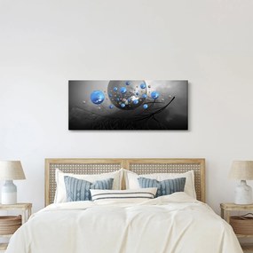 Kék absztrakt gömbök képe (120x50 cm)