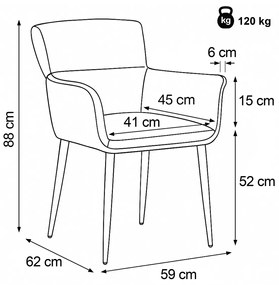 DCH-J2159 GREY2 étkezőszék szett, 2 db