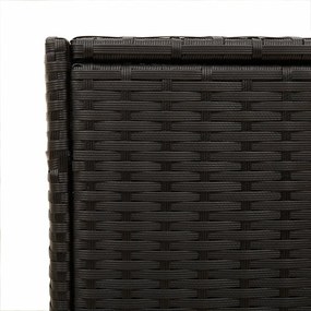 fekete polyrattan kerti tárolóláda kerekekkel 283 L