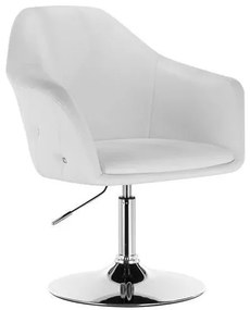 HC547N Fehér modern műbőr szék krómozott lábbal