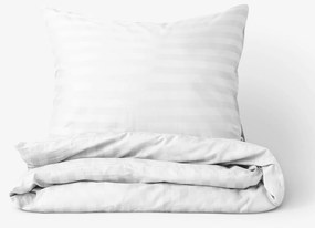 Goldea damaszt ágyneműhuzat - fehér csíkos 220 x 200 és 2db 70 x 90 cm