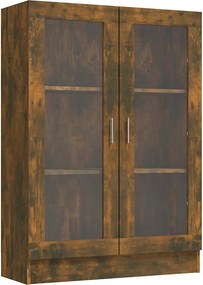 vidaXL füstös tölgyszínű szerelt fa vitrinszekrény 82,5x30,5x115 cm