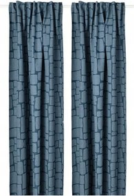 Ikea Lonnstavmal Sötétítő függöny, pár, kék/szalagos,145x300cm