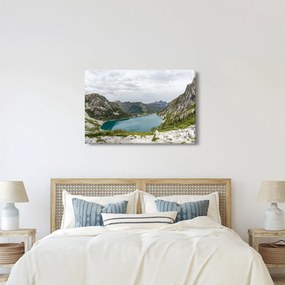 A hegyekben lévő tó képe (90x60 cm)