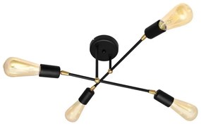 Felületre szerelhető csillár ROSETTE 4xE27/15W/230V fekete/arany