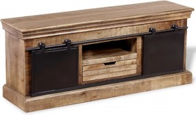 vidaXL Tömör mangófa TV-szekrény 2 tolóajtóval 100x30x45 cm