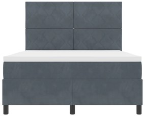 Boxspring Ágy Matrac Szürke 160x200 cm Bársonyos