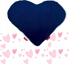 Díszpárna szív ajándék díszpárna sötétkék-fehér