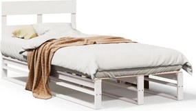 vidaXL fehér tömör fenyőfa ágy matrac nélkül 75 x 190 cm