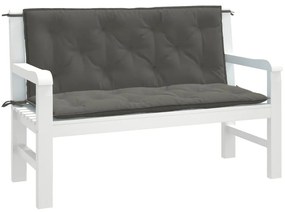 2 db melange sötétszürke szövet kerti padpárna 120x50x7 cm