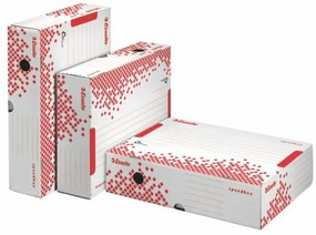 Archiválódoboz, A4, 80 mm, újrahasznosított karton, felfelé nyíló, ESSELTE Speedbox, fehér (E623910)