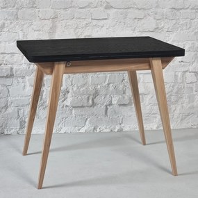 Bővíthető étkezőasztal kőrisfa dekoros asztallappal 65x90 cm Envelope – Ragaba