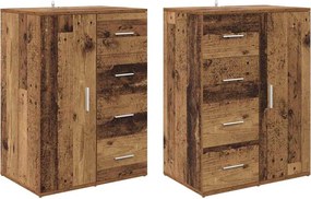 vidaXL Oldalszekrények Corona 2 pcs Öreg fa 59 x 39 x 80 cm Faanyag