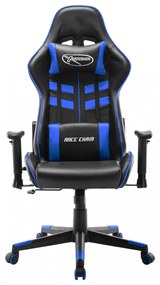 fekete és kék műbőr gamer szék