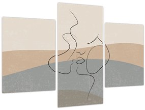 Kép - Line art csók (90x60 cm)