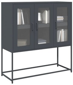 antracit hidegen hengerelt acél tálalószekrény 100,5x39x107 cm