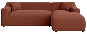 Téglavörös kordbársony sarokkanapé (jobb oldali-heverő résszel) Martin – Ropez