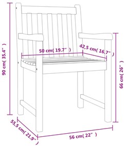 8 db tömör akácfa kerti szék 56 x 55,5 x 90 cm