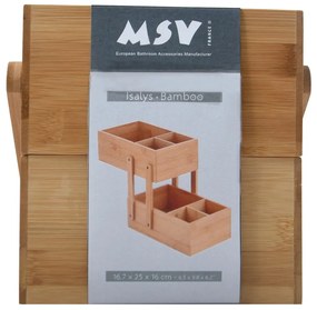 Natúr színű bambusz fürdőszobai rendszerező kozmetikumokhoz Isalys – MSV