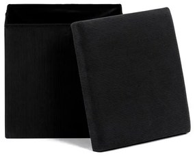 Fekete Kordbársony Tárolós Puff. TAB-471 BK6