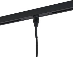 Modern fekete sínrendszer 3 függőlámpával, arany színű borostyán üveggel, 1 fázisú - Slimline Loyce