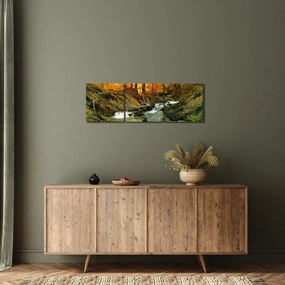 Kép - Erdő (órával) (90x30 cm)
