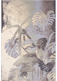 Szürke-krémszínű gyapjú szőnyeg 160x240 cm Plants – Agnella