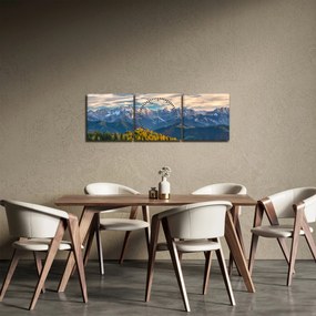 Kép - hegyi panoráma (órával) (90x30 cm)