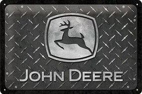 Fém tábla John Deere Diamon Plate Black, (30 x 20 cm)