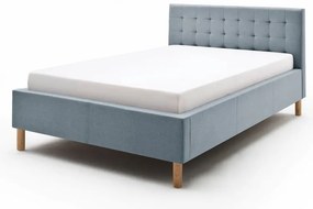 Kékesszürke kárpitozott egyszemélyes ágy 120x200 cm Malin – Meise Möbel