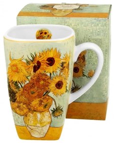 Porcelán nagy szögletes bögre 630 ml Van Gogh Napraforgók