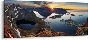 Kép - Hegyi táj, Norvégia (120x50 cm)