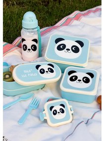 Miko The Panda kék kulacs fedővel, 500 ml - Rex London