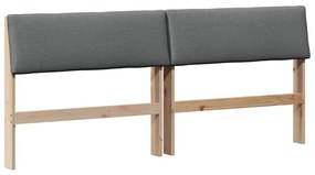 Kárpitozott fejtámla Sötétszürke 180 cm Tömör fenyőfa