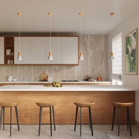 Sollux SL.0964 - Csillár zsinóron QUBIC 1xE27/60W/230V beton/fa szürke