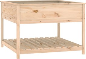 vidaXL tömör fenyőfa növénytartó polccal 111,5x111,5x81 cm