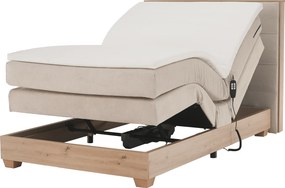 Elektromos állítható ágy, boxspring, bézs/artisan tölgy, 120x200, TIANA