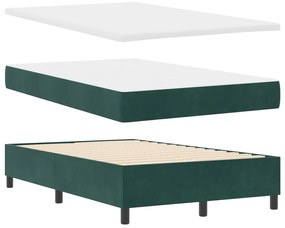 Boxspring Ágy Matraccal Sötét Zöld Kis Kettős Bársony