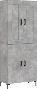 vidaXL betonszürke szerelt fa magasszekrény 69,5 x 34 x 180 cm