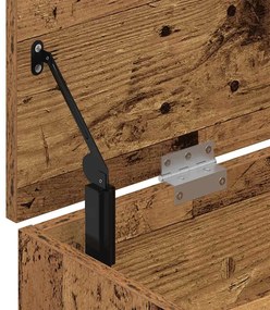 antik fa színű szerelt fa cipőtároló pad 102x30,5x45 cm