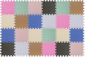 Puzzle habszivacs játszószőnyeg szett 24db Rainbow, 180x120cm