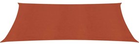 terrakotta négyszögletű HDPE napvitorla 160 g/m² 3,5x5 m