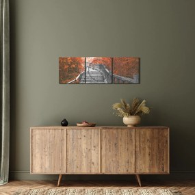Kép - Lépcsők a természetben, narancssárga (órával) (90x30 cm)