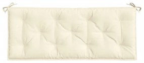 2 db krémfehér oxford szövet kerti padpárna 120 x 50 x 7 cm